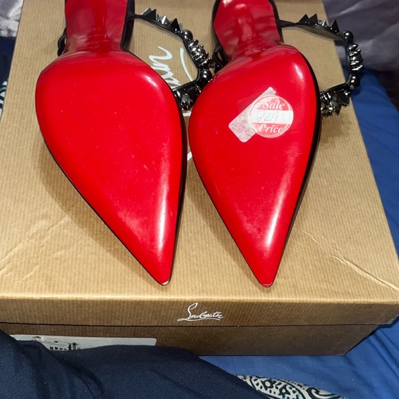 Christian Louboutin Black Heels with Ornate Circular Embellishment worn once. - Picture 6 of 11